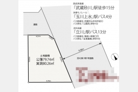 立川市砂川町8丁目〈売地〉西武拝島線「武蔵砂川」駅徒歩15分　建築条件はございません。お好きなハウスメーカーで建築できます。