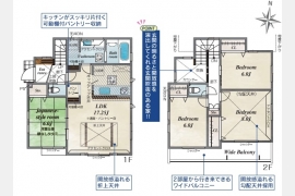 東大和市向原2丁目〈新築〉西武拝島線「東大和市」駅徒歩16分　4LDK　玄関吹抜け　パントリー　食器洗浄乾燥機　浴室暖房換気乾燥機　ワイドバルコニー