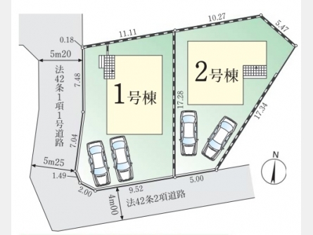 東大和市奈良橋1丁目〈新築〉多摩モノレール「上北台」駅徒歩19分　敷地50坪超限定2棟　4LDK LDK20帖　スタディカウンター　シューズインクローゼット　ビルトイン食洗器　浄水器　浴室乾燥機　