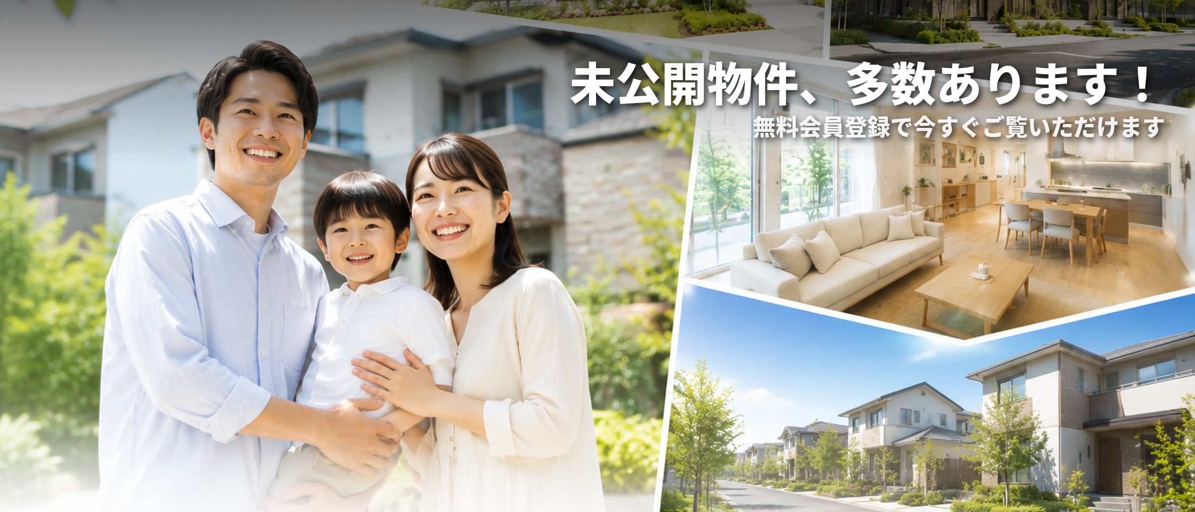 未公開物件、多数あります!無料会員登録で今すぐご覧いただけます